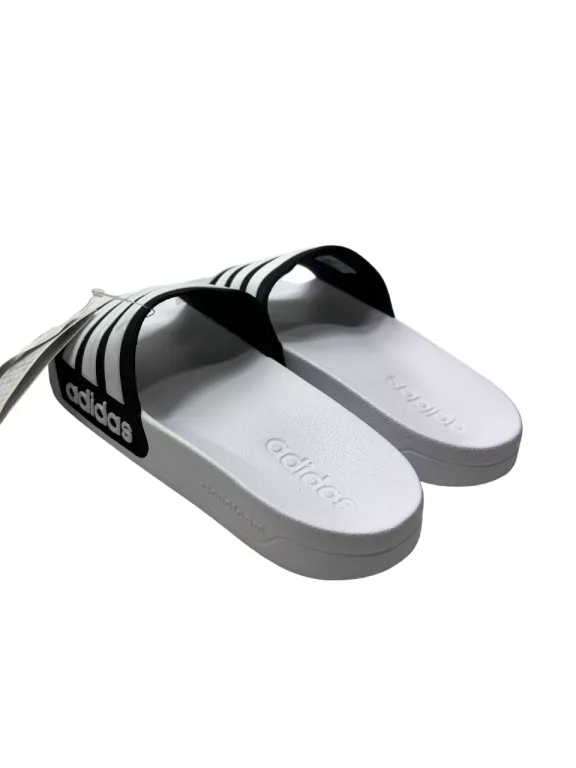 BIAŁO CZARNE KLAPKI ADIDAS ADILETTE SHOWER / R42 / Z METKĄ