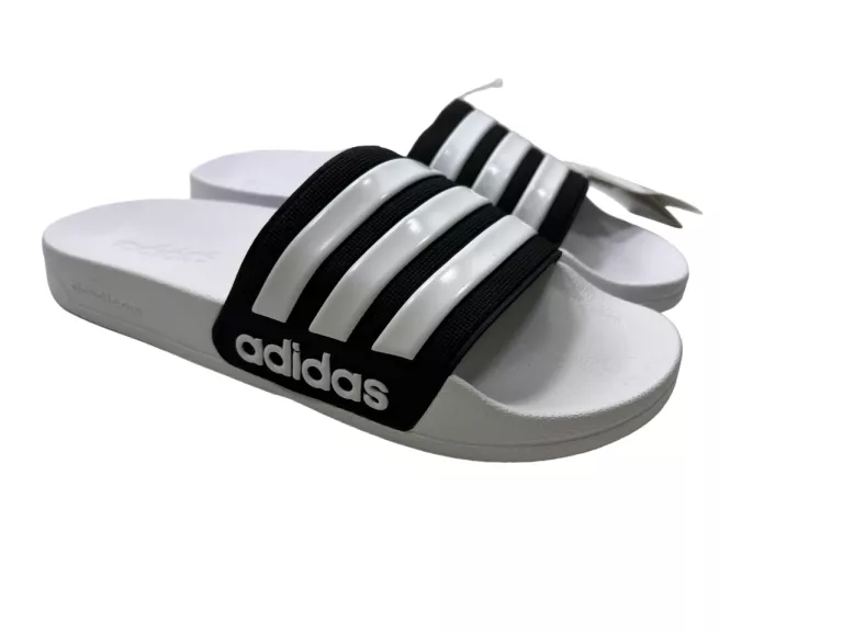 BIAŁO CZARNE KLAPKI ADIDAS ADILETTE SHOWER / R42 / Z METKĄ
