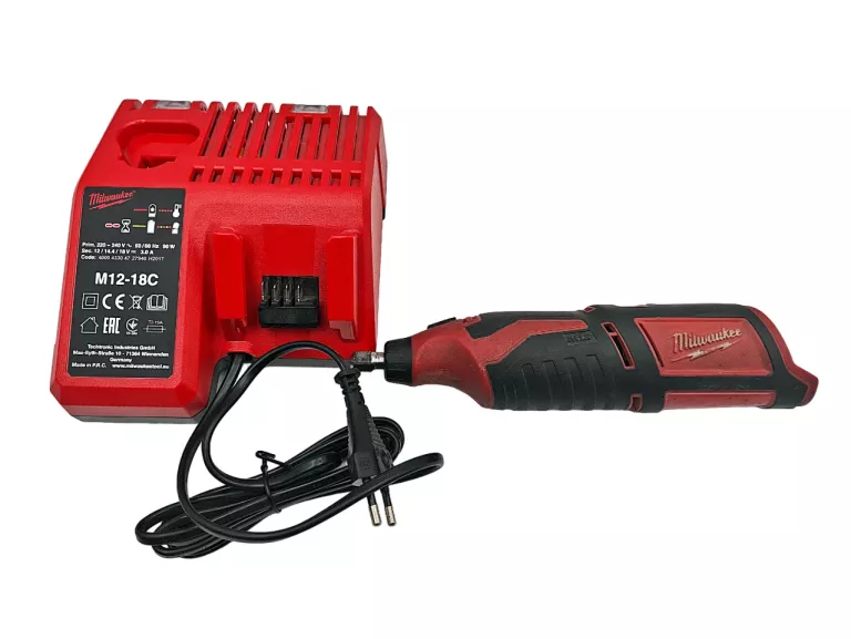 SZLIFIERKA PROSTA TRZPNIENIOWA MILWAUKEE C12 RT + ŁADOWARKA M12-18C