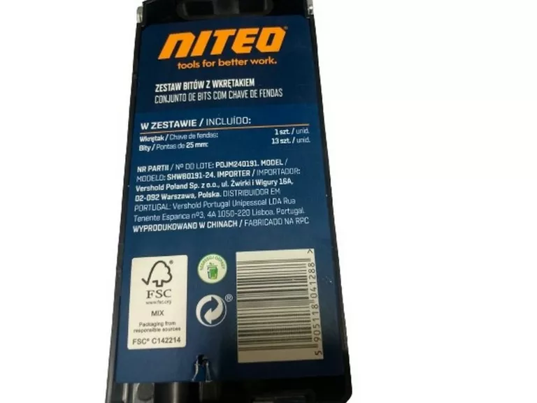 NITEO ZESTAW BITÓW Z WKRĘTAKIEM 13SZT