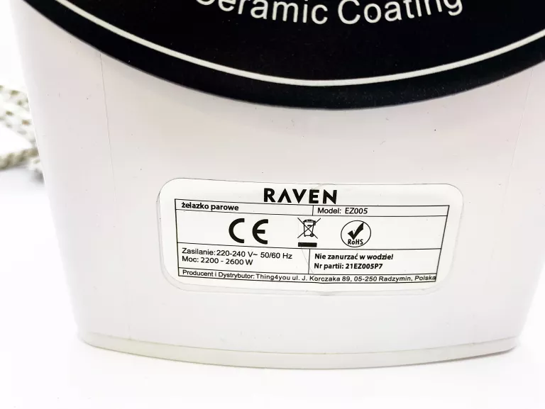 ŻELAZKO RAVEN EZ005 2600 W
