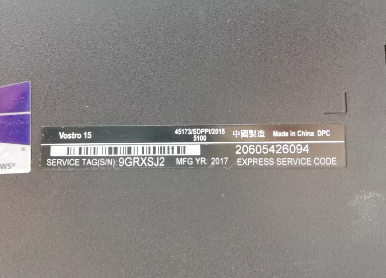 LAPTOP DELL VOSTRO 15 I3-7GEN/4GB RAM/128GB SSD/INTEGRA