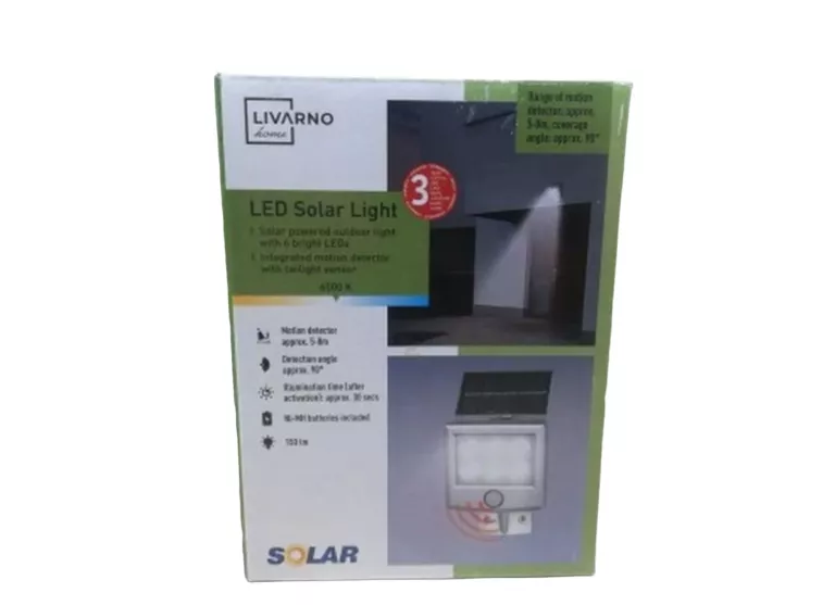 LIVARNO HOME LAMPA SOLARNA LED, 6 DIOD, ZINTEGROWANY PANEL SŁONECZNY