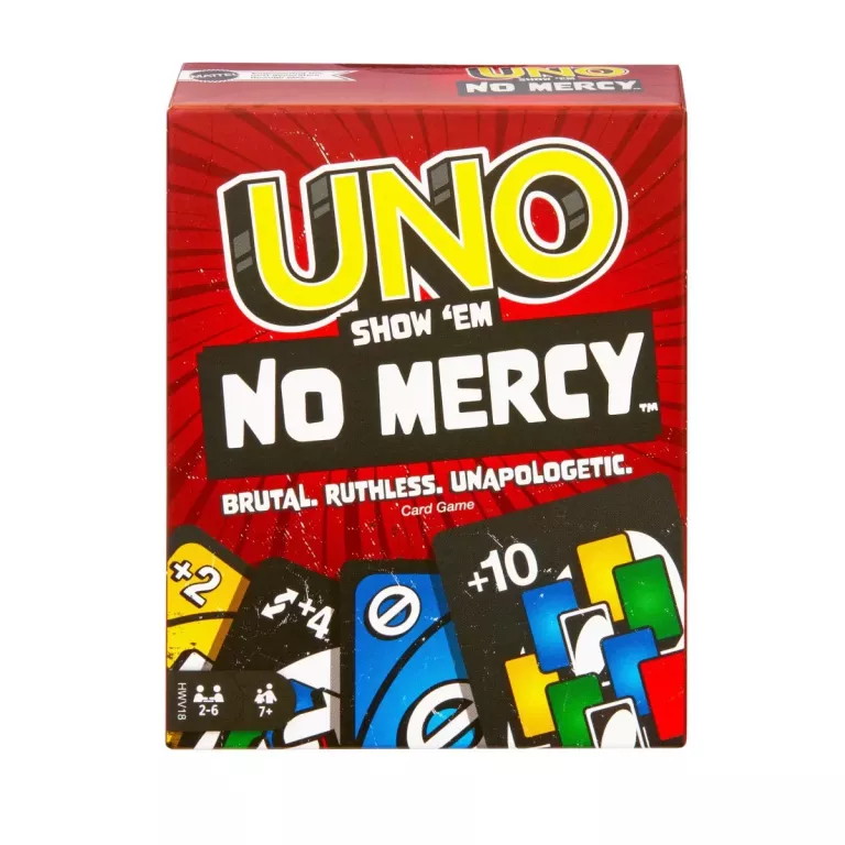 GRA KARTY UNO NO MERCY BEZ LITOŚCI ORYGINALNE KULTOWE KARTY FIRMY MATTEL