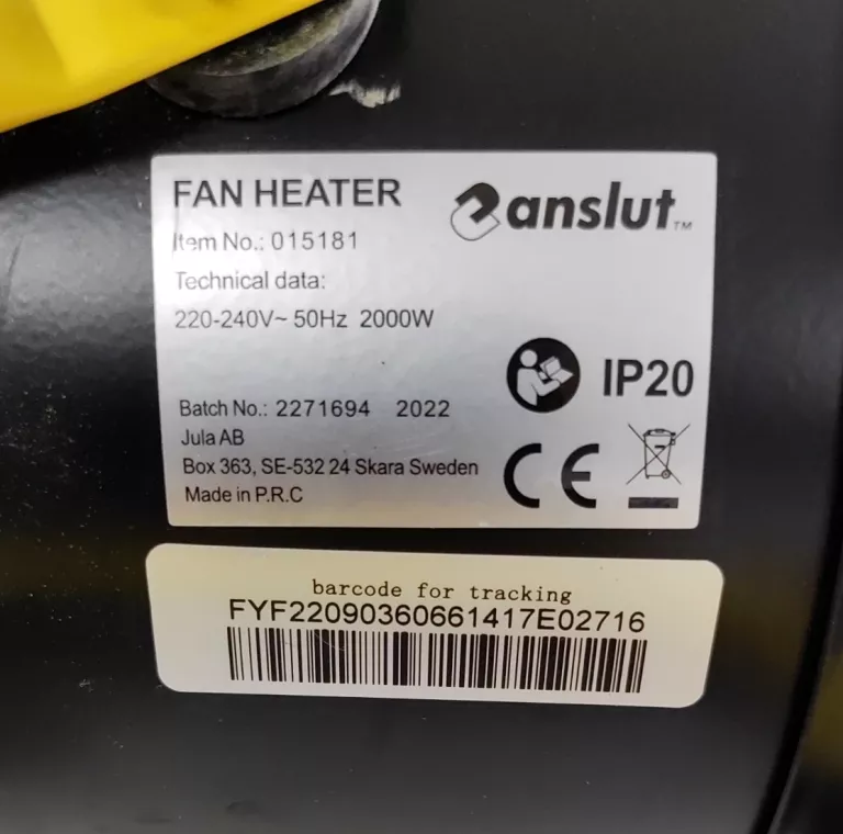 TERMOWENTYLATOR ANSLUT 2000 W