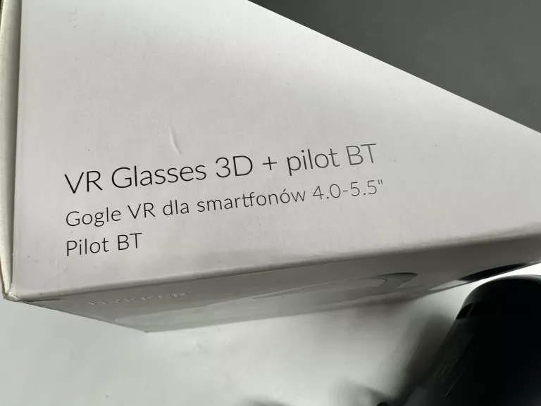 GOGLE DLA SMARTFONÓW VR GLASSES 3D + PILOT CZARNE HYKKER