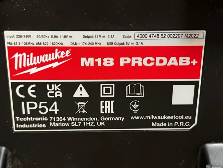 radio-budowlane-milwaukee-m18-prcdab-aku5ah-gwarancja-ean-gtin-4058546325084