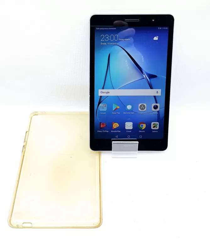 TABLET HUAWEI MEDIAPAD T3 (PRZEBARWIENIE W PRAWYM DOLNYM ROGU) + ETUI OPIS