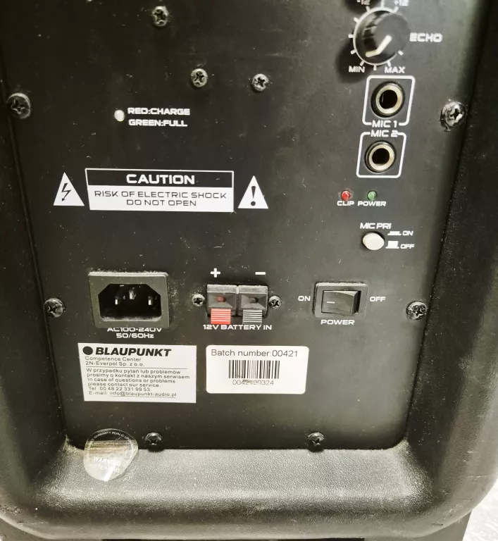 GŁOŚNIK PRZENOŚNY BLAUPUNKT PA15 CZARNY 700 W