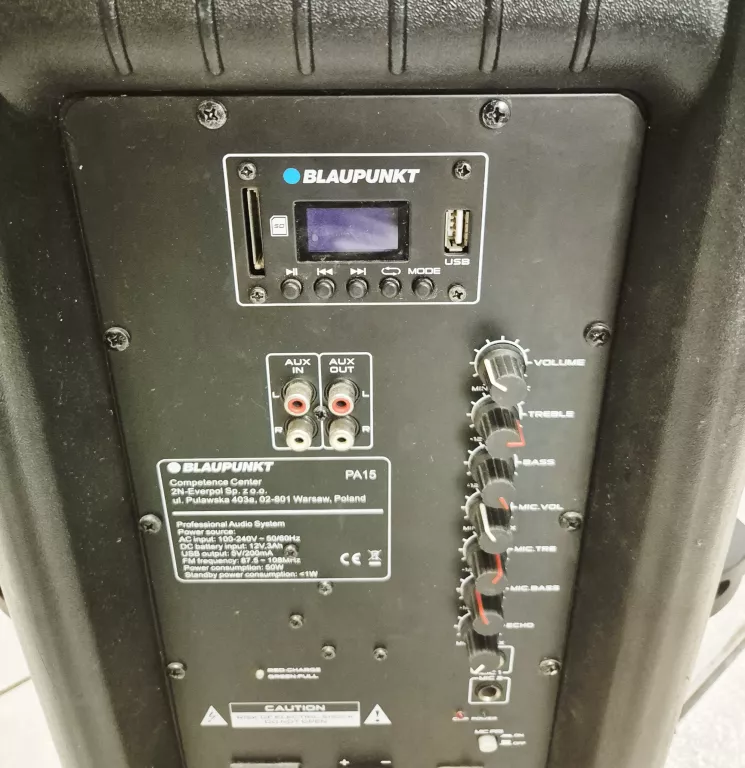 GŁOŚNIK PRZENOŚNY BLAUPUNKT PA15 CZARNY 700 W