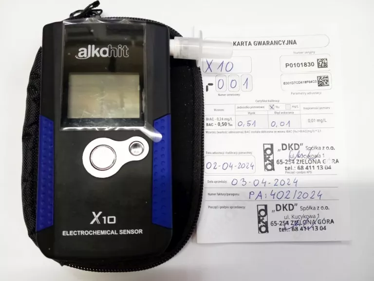 ALKOMAT ELEKTROCHEMICZNY ALKOHIT X10 KOMPLET