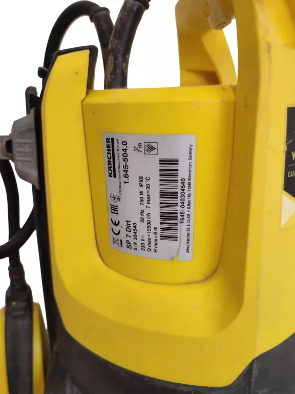 ELEKTRYCZNA POMPA GŁĘBINOWA DO BRUDNEJ WODY KARCHER SP 7 DIRT 750W