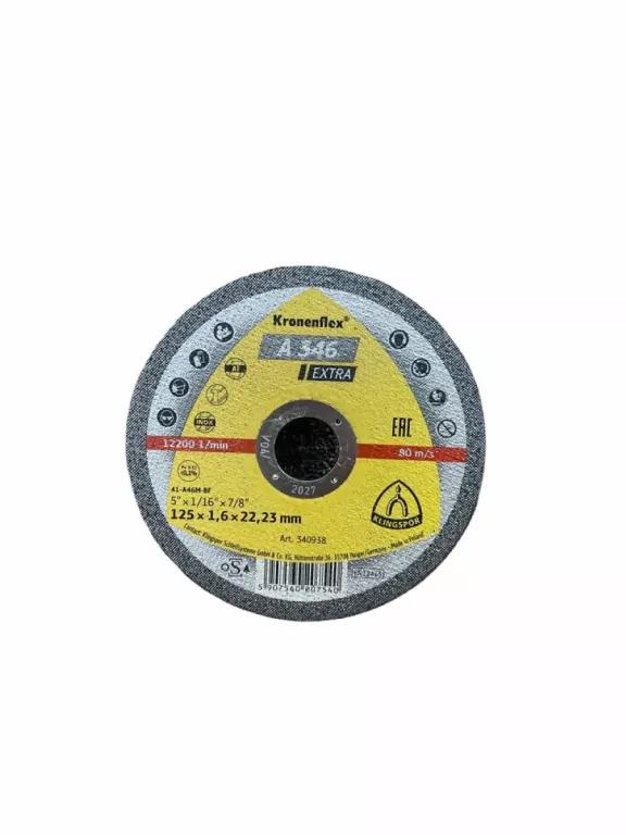 TARCZA DO METALU 125X1,6 MM KLINGSPOR KRONENFLEX A346 EXTRA