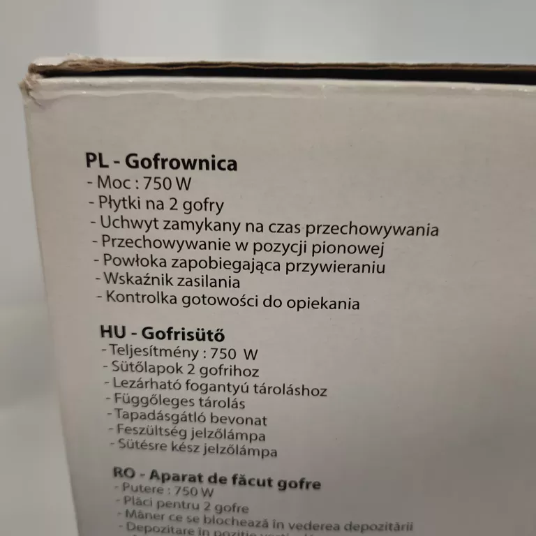 GOFROWNICA SELECLINE TXS-081B BIAŁY 750 W