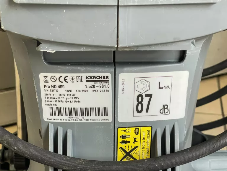 PROFESJONALNA MYJKA CIŚNIENIOWA KARCHER PRO HD 400