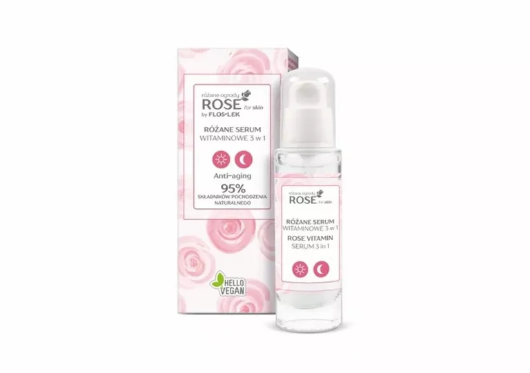 DOSKONAŁE ROSE FLOS-LEK RÓŻANE SERUM WITAMINOWE 3 W 1 ANTI-AGING