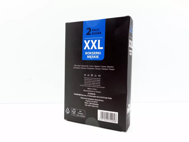 MAJTKI BOKSERKI LONSDALE R. XXL 2-PAK CZARNE SZARE