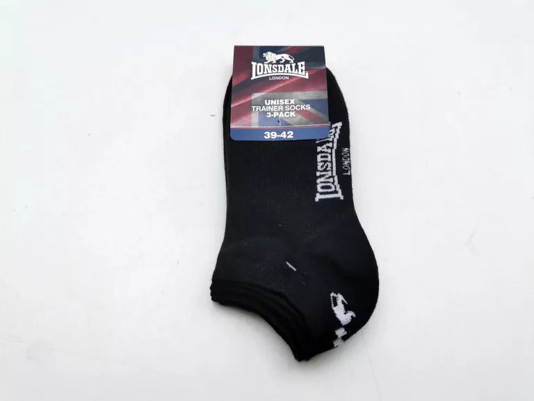 SKARPETY LONSDALE 39-42 CZARNE  3-PAK