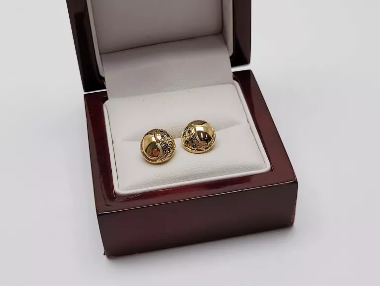 ZŁOTE KOLCZYKI PÓŁKULE 2,46G PR.585