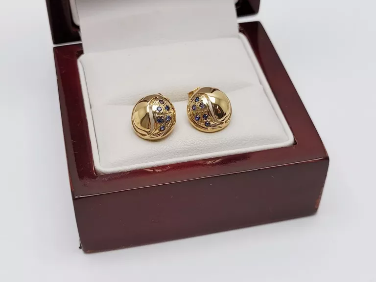 ZŁOTE KOLCZYKI PÓŁKULE 2,46G PR.585