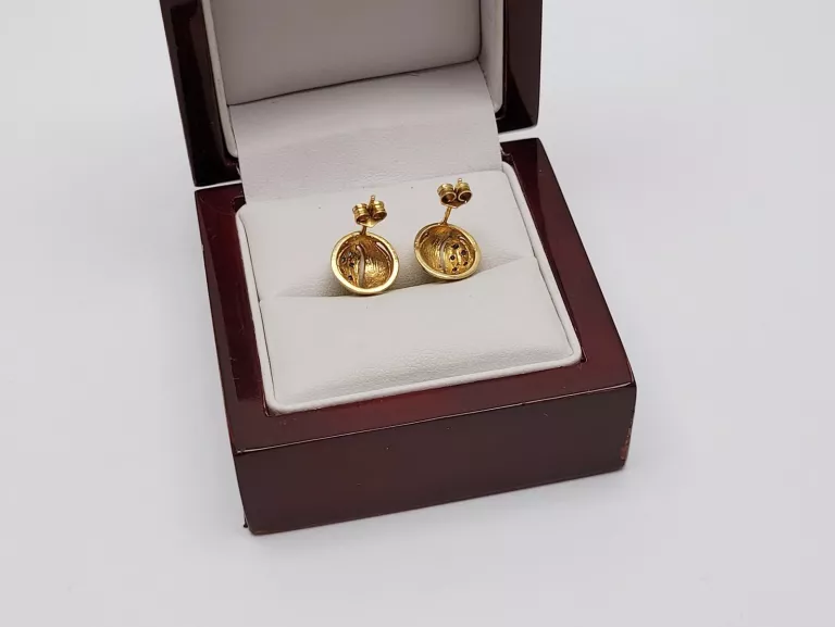 ZŁOTE KOLCZYKI PÓŁKULE 2,46G PR.585