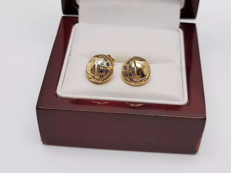 ZŁOTE KOLCZYKI PÓŁKULE 2,46G PR.585