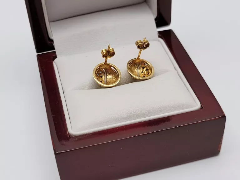ZŁOTE KOLCZYKI PÓŁKULE 2,46G PR.585