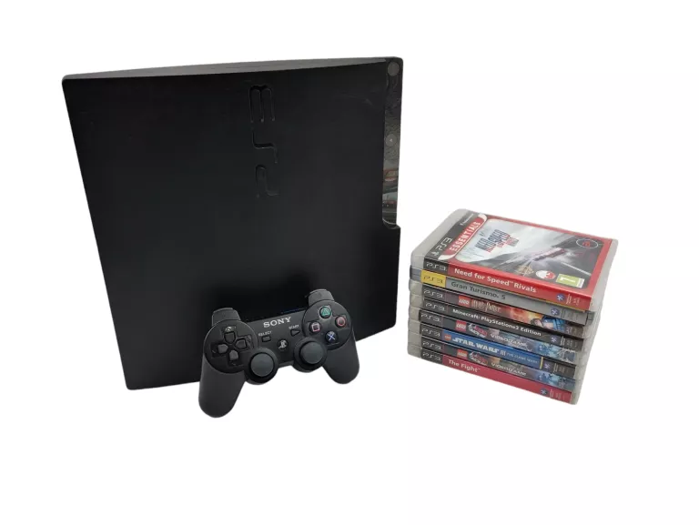 KONSOLA SONY PLAYSTATION 3 SLIM CECH-3004B 320GB + 8 GIER + PAD