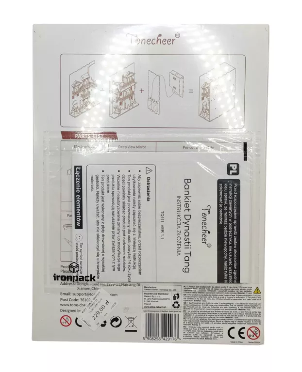 DREWNIANY DOMEK 3D BOOK NOOK BANKIET DYNASTII TANG ZABAWA KSIĄŻKA CHINY