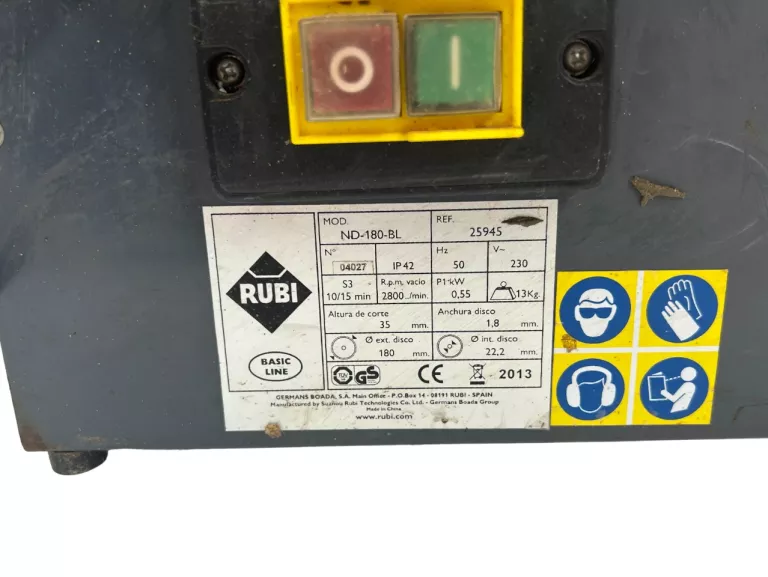 PRZECINARKA DO GLAZURY RUBI ND-180-BL 230 V