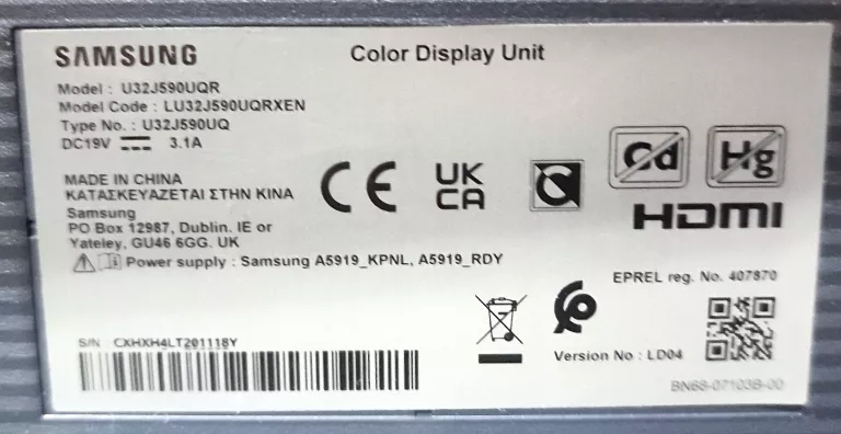 MONITOR SAMSUNG U32J590UQR