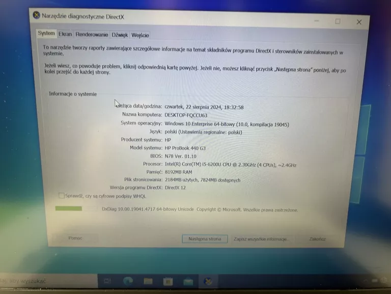 HP PROBOOK 450 G3 I5-6200U 8GB 256SSD FHD W10P USZK. TOUCHPAD 14 CALI