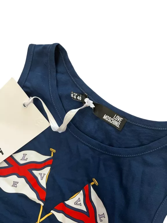 DAMSKA KOSZULKA LOVE MOSCHINO YACHT CLUB / ROZMIAR 34 / Z METKĄ