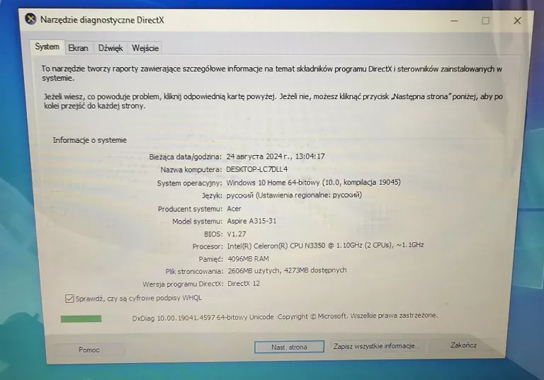 LAPTOP ACER ASPIRE 3 A315-21-24DH N17Q3