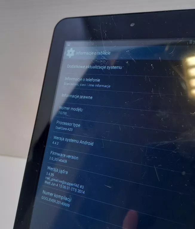 TABLET GOCLEVER TQ700 SAM CAŁKOWITA POJEMNOŚĆ 2GB
