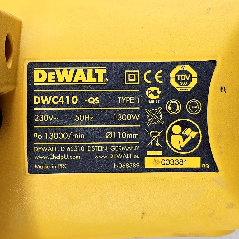DEWALT DWC410 RĘCZNA PRZECINARKA DO PŁYTEK CERAMICZNYCH 110 MM, NA MOKRO