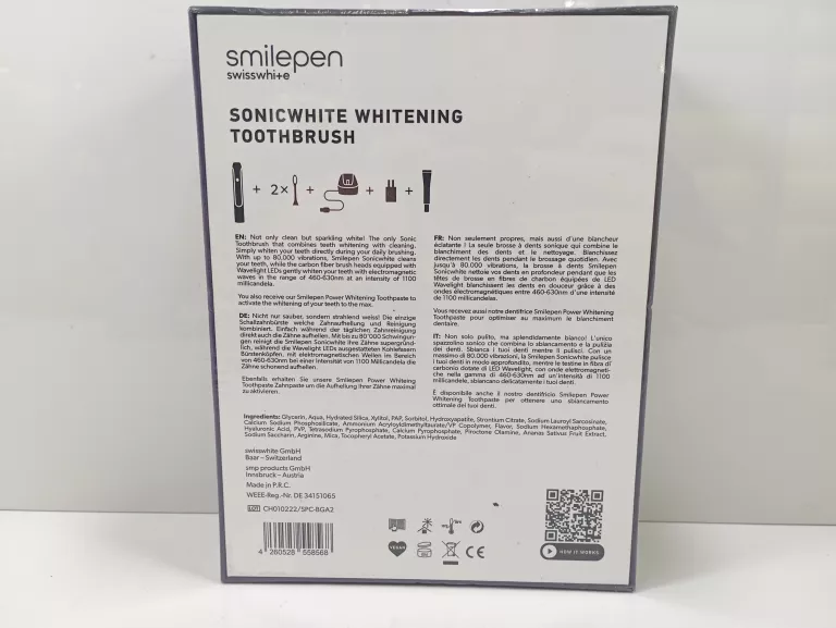 SZCZOTECZKA ELEKTRYCZNA SMILEPEN SONICBLUE WAVELIGHT CZARNA