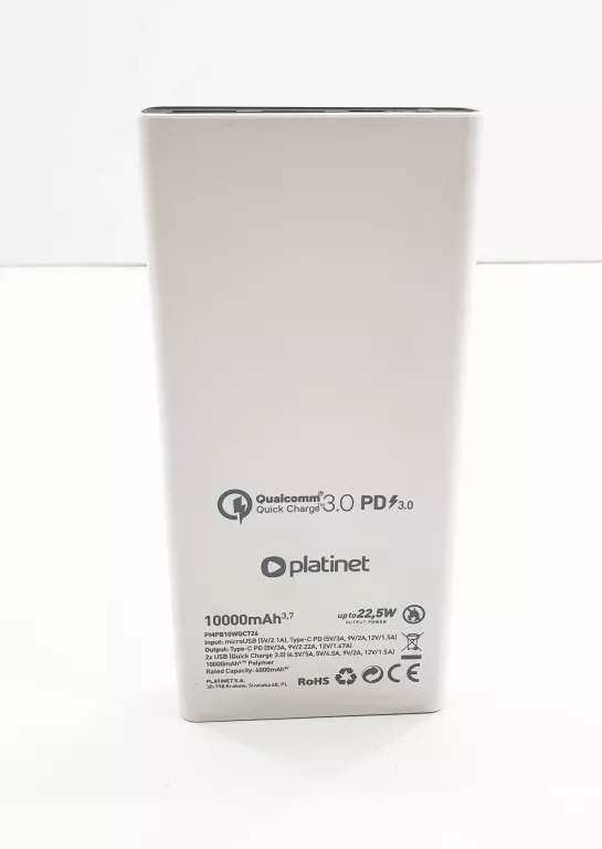 POWERBANK PLATINET 10000 MAH PMPB10WQC726