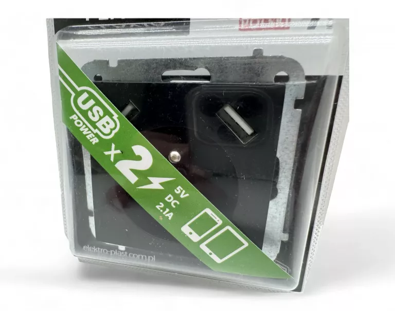 FLAVIA GNIAZDO USB ŚCIENNE ELEKTRO-PLAST CZARNY 2 X USB