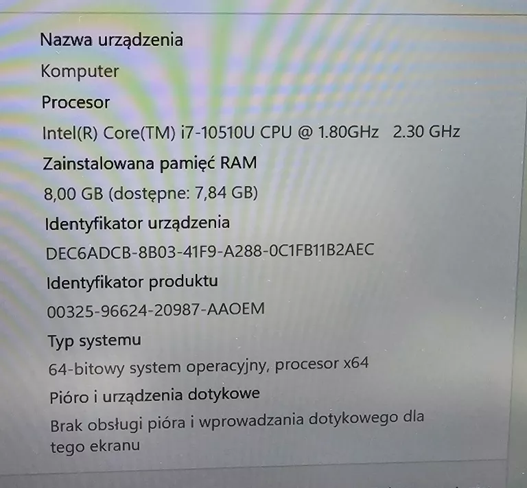 LAPTOP ACER SWIFT SF314-58 SERIES / MODEL N17W7 / ŁADOWARKA