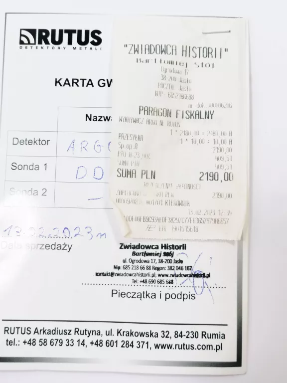 WYKRYWACZ METALI RUTUS ARGO NE + PARAGON