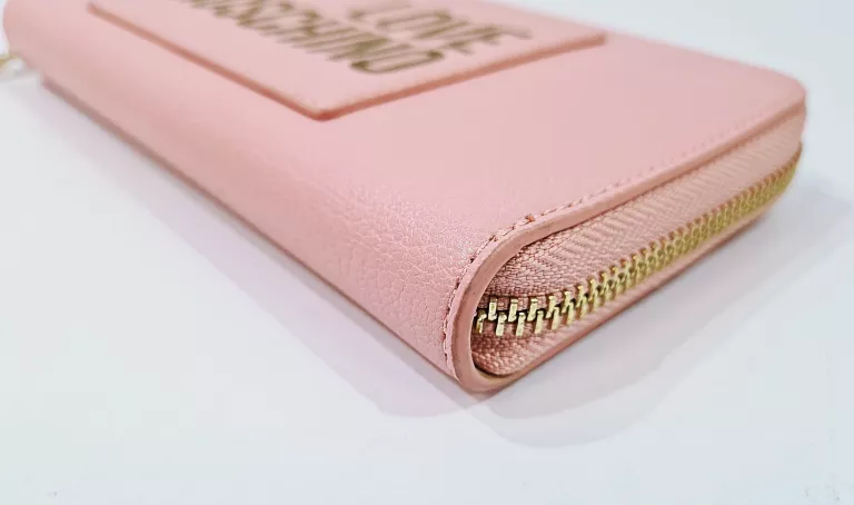 PORTFEL LOVE MOSCHINO DUŻY NA SUWAK RÓŻOWY ŁOSOSIOWY