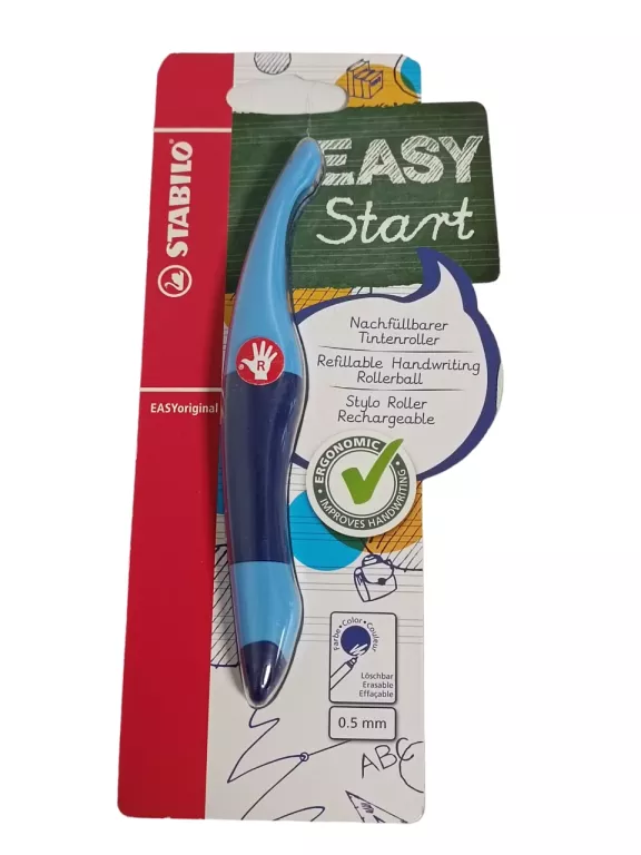 PIÓRO KULKOWE STABILO EASY START DLA PRAWORĘCZNYCH NIEBIESKIE 0,5 MM