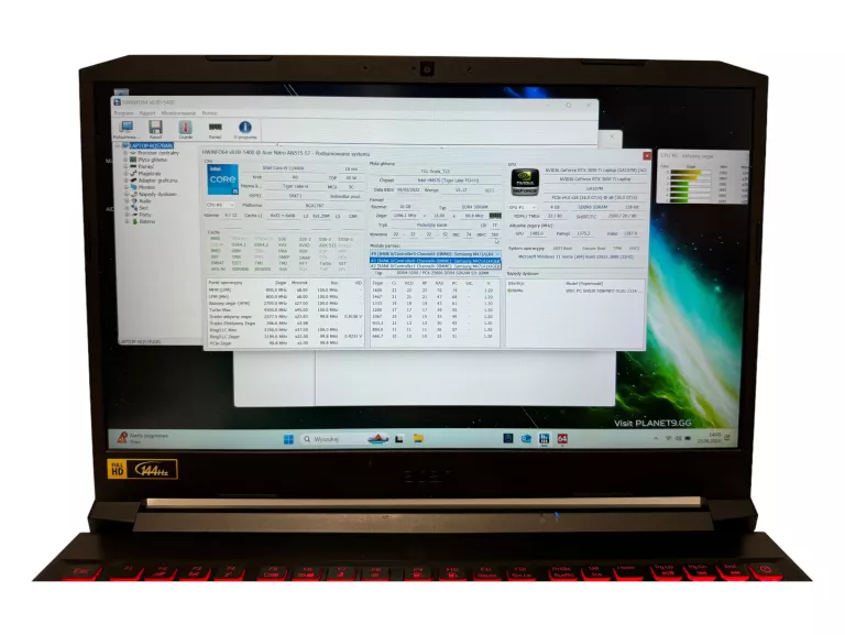 LAPTOP ACER NITRO 5 AN515-57-577G I5 11400H RTX 3050 TI 16/512GB SSD