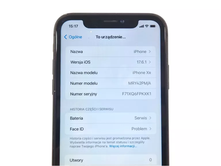 TELEFON APPLE IPHONE XR 64GB CZARNY 79% BRAK FACE ID