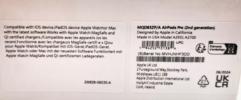 SŁUCHAWKI APPLE AIRPODS PRO 2 GENERACJA