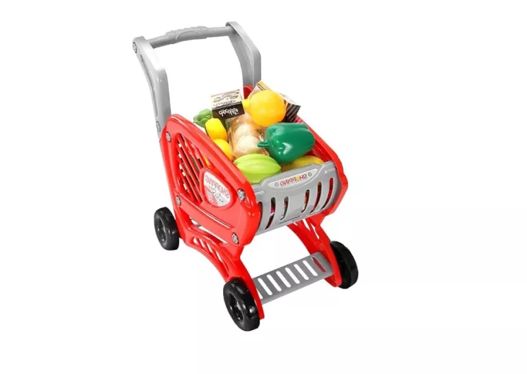 ZABAWKOWY KOSZYK WÓZEK NA ZAKUPY ZABAWA W SUPERMARKET