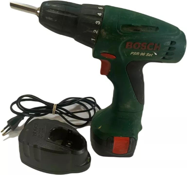 WKRĘTARKA BOSCH PSR 96 SET PLUS ŁADOWARKA AKUMULATOROWA 1,2 AH 9,6 V