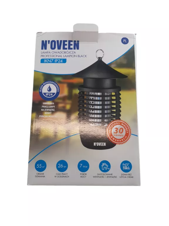 LAMPA OWADOBÓJCZA NA KOMARY MUCHY NOVEEN IKN7 IP24/KOMPLET