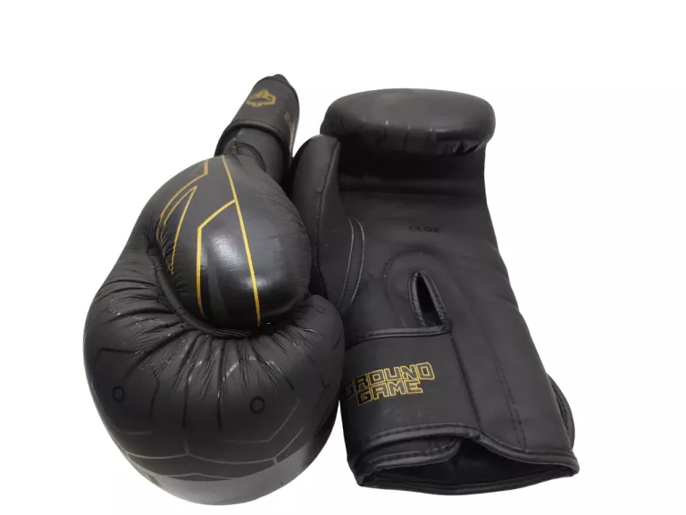GROUND GAME RĘKAWICE BOKSERSKIE TRENINGOWE SPARINGOWE CZARNE BLACK 14 OZ